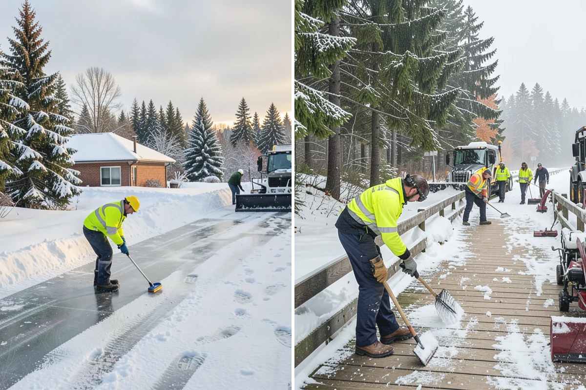 Concrete Driveway Snow Removal in Bonney Lake, Pierce County, WA - We clear snow before meltwater soaks the slab