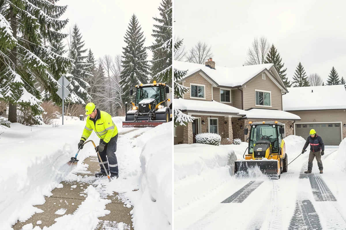 Concrete Driveway Snow Removal in Bothell, King County, WA - We clear snow before meltwater soaks the slab