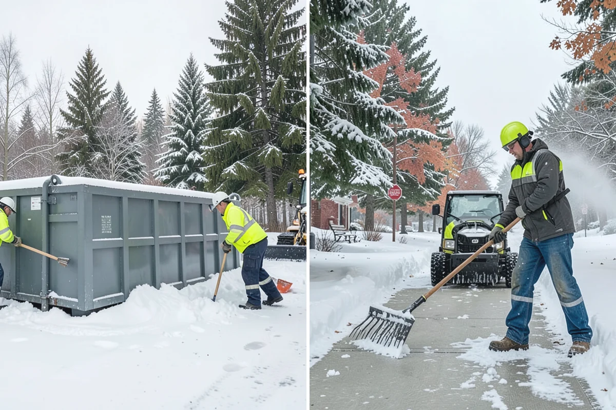 Concrete Driveway Snow Removal in Buckley, Pierce County, WA - We clear snow before meltwater soaks the slab