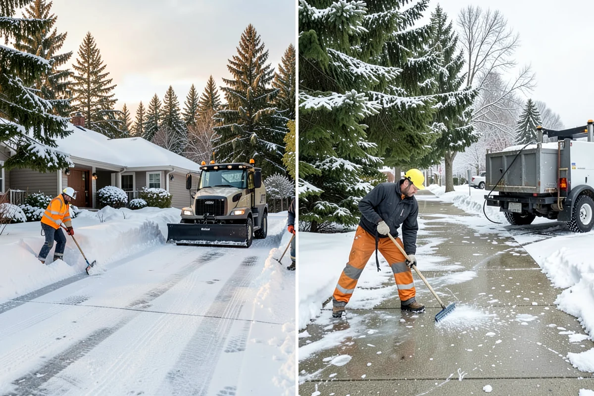Concrete Driveway Snow Removal in Concrete, Skagit County, WA - We clear snow before meltwater soaks the slab