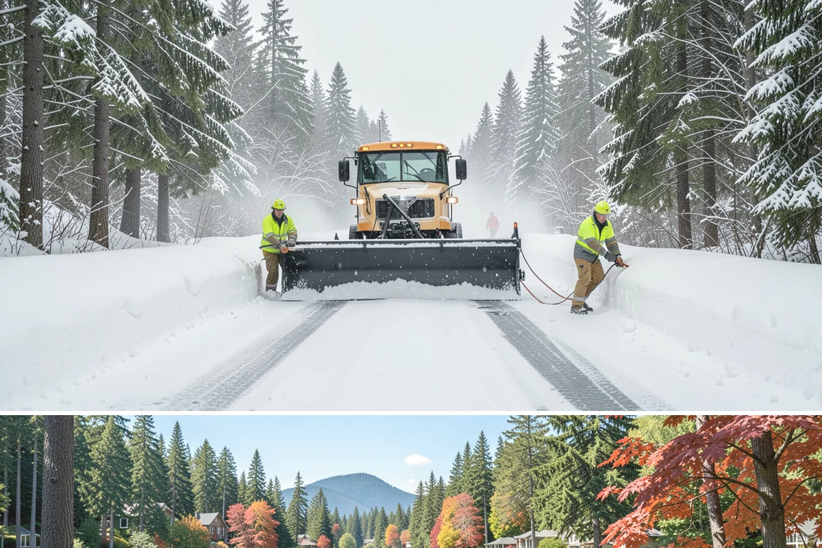 Concrete Driveway Snow Removal in Covington, King County, WA - Concrete driveway care matters most during repeated freeze-thaw spells in midwinter.