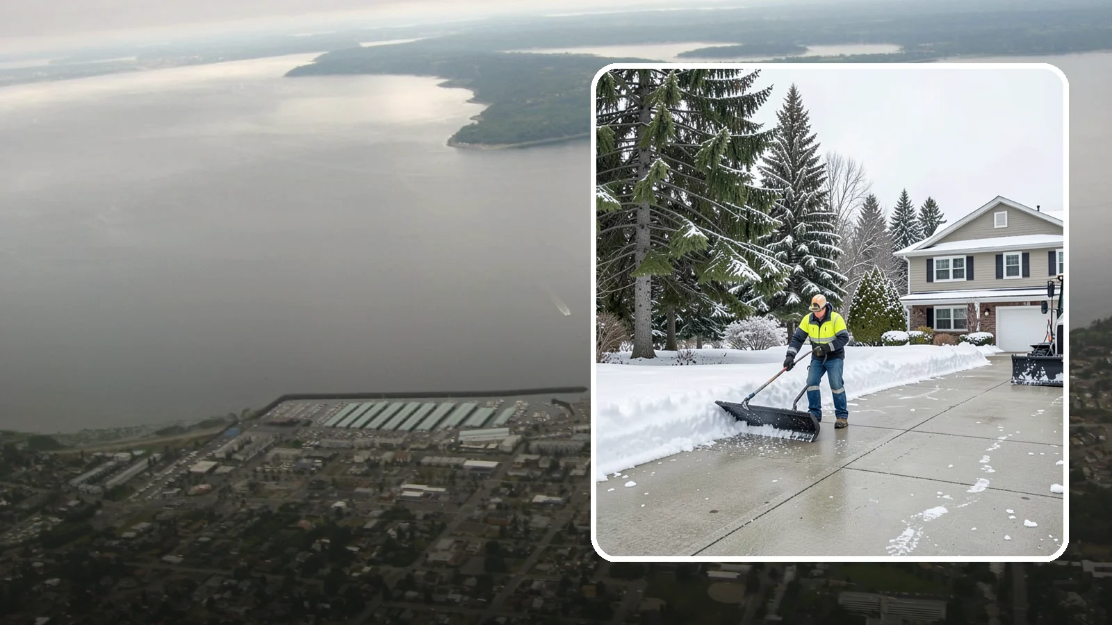 Concrete Driveway Snow Removal in Des Moines, King County, WA - We clear concrete driveways and use deicers that protect the surface from spalling and scaling.