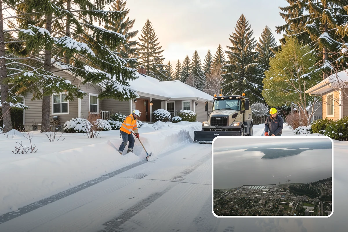 Concrete Driveway Snow Removal in Des Moines, King County, WA - Prompt clearing to limit water intrusion