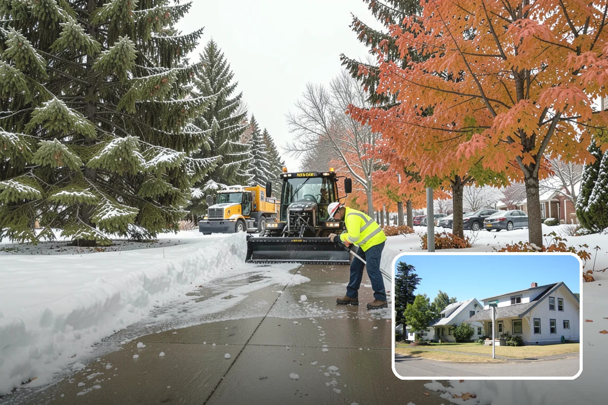 Concrete Driveway Snow Removal in DuPont, Pierce County, WA - Prompt clearing to limit water intrusion