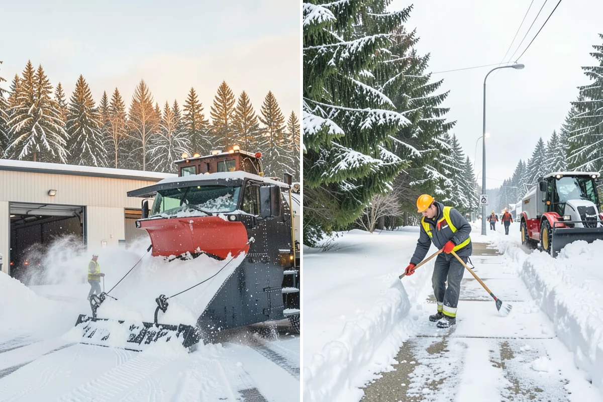 Concrete Driveway Snow Removal in Duvall, King County, WA - We clear snow before meltwater soaks the slab