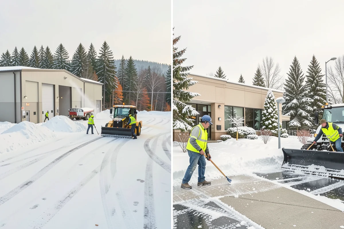 Concrete Driveway Snow Removal in Eatonville, Pierce County, WA - We clear snow before meltwater soaks the slab