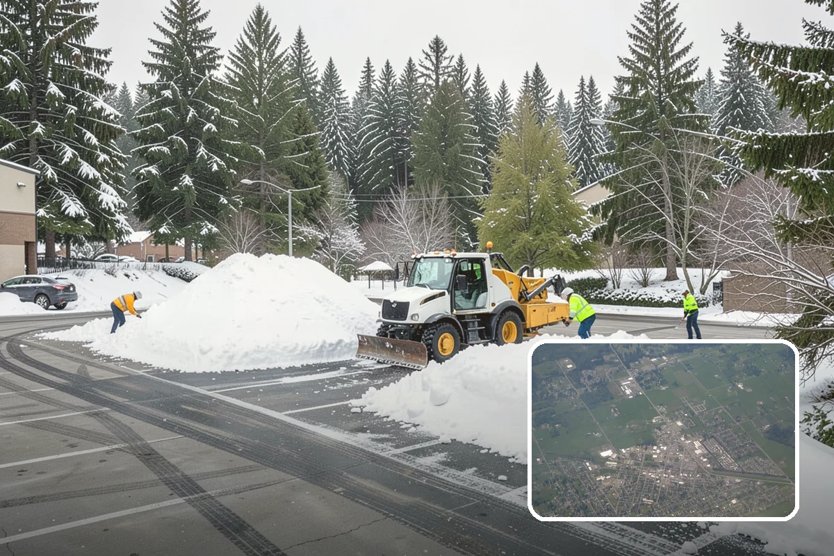 Concrete Driveway Snow Removal in Enumclaw, King County, WA - Prompt clearing to limit water intrusion