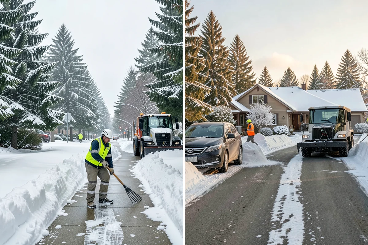 Concrete Driveway Snow Removal in Enumclaw, King County, WA - We clear snow before meltwater soaks the slab