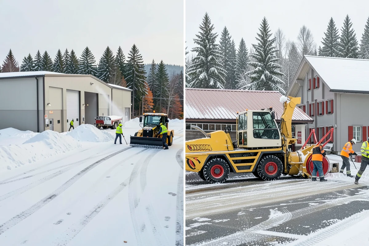 Concrete Driveway Snow Removal in Everett, Snohomish County, WA - We clear snow before meltwater soaks the slab