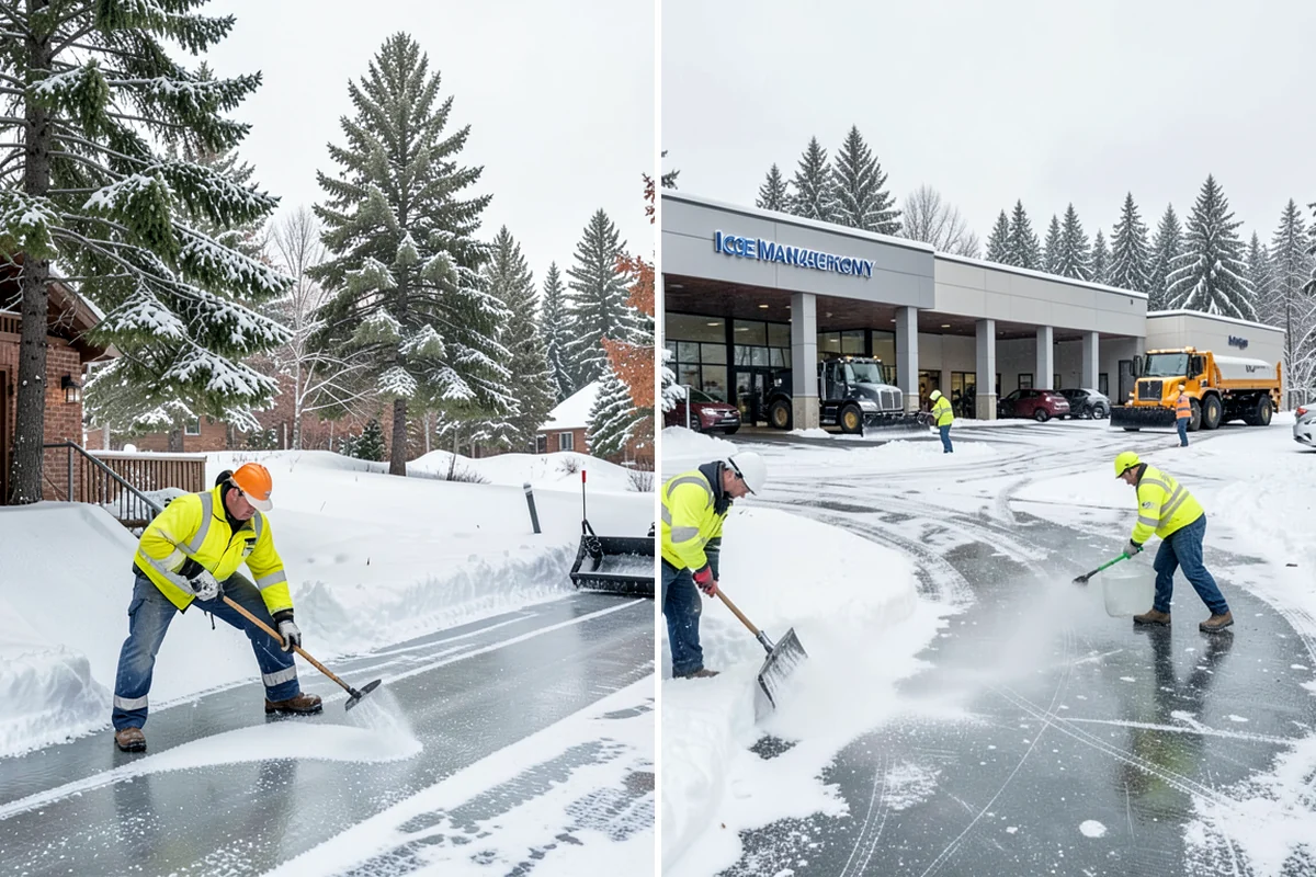 Concrete Driveway Snow Removal in Federal Way, King County, WA - We clear snow before meltwater soaks the slab