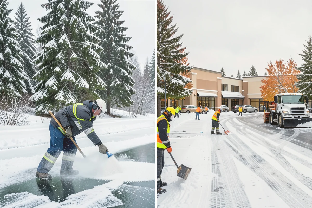 Concrete Driveway Snow Removal in Fife, Pierce County, WA - We clear snow before meltwater soaks the slab