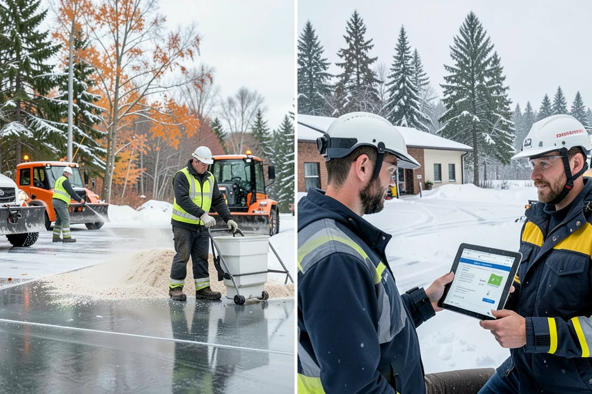 Concrete Driveway Snow Removal in Fircrest, Pierce County, WA - We clear snow before meltwater soaks the slab