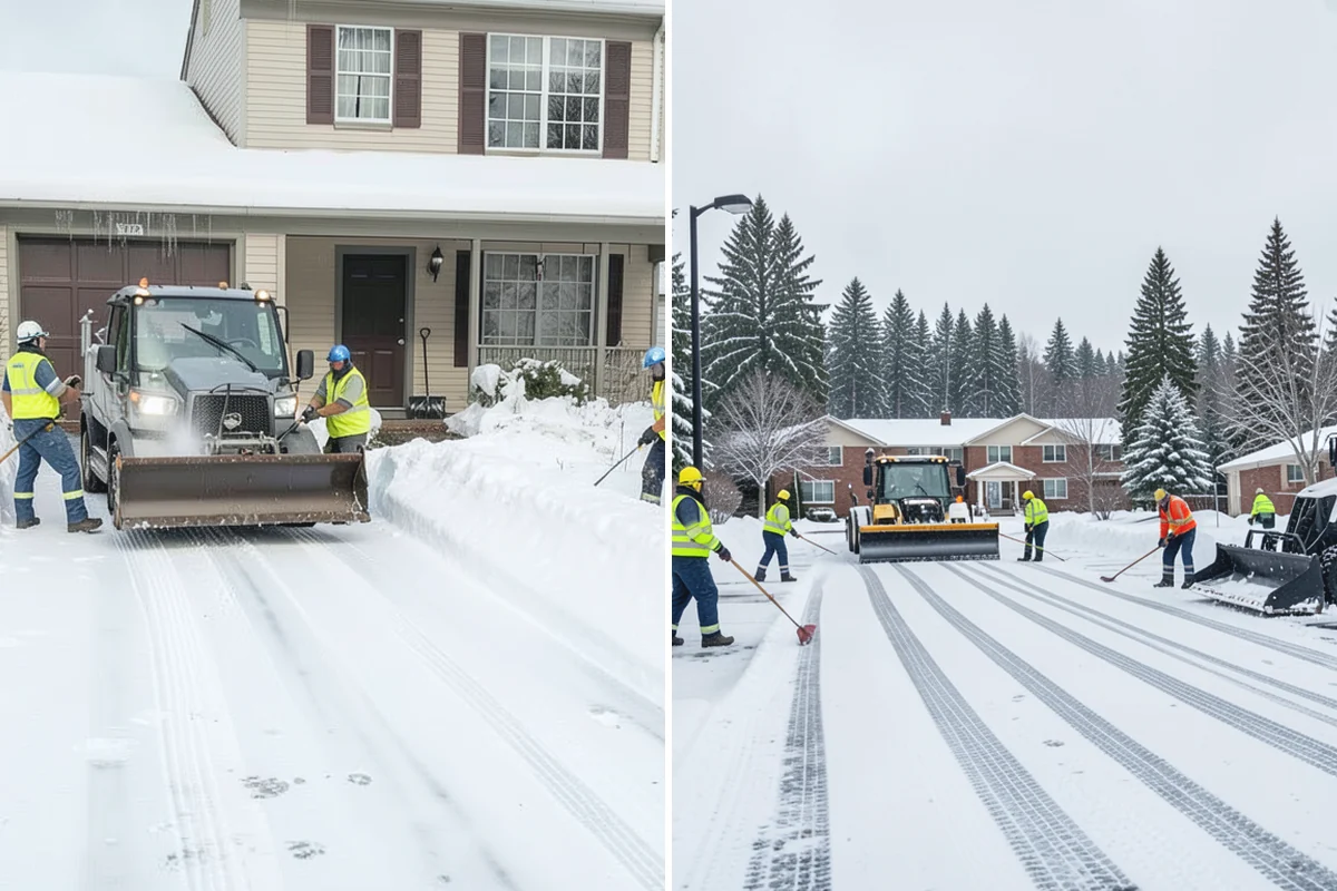 Concrete Driveway Snow Removal in Granite Falls, Snohomish County, WA - We clear snow before meltwater soaks the slab