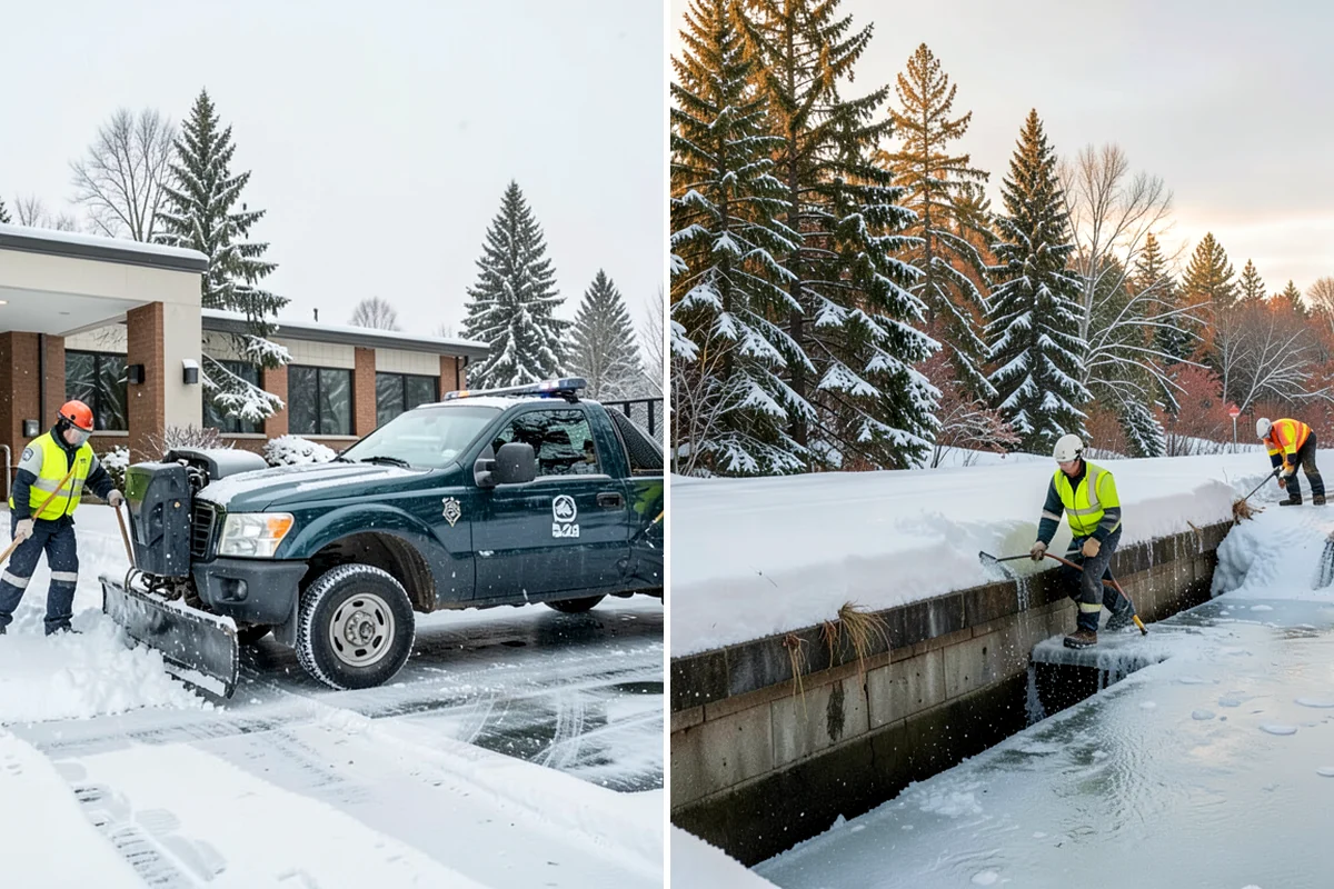 Concrete Driveway Snow Removal in Hunts Point, King County, WA - We clear snow before meltwater soaks the slab