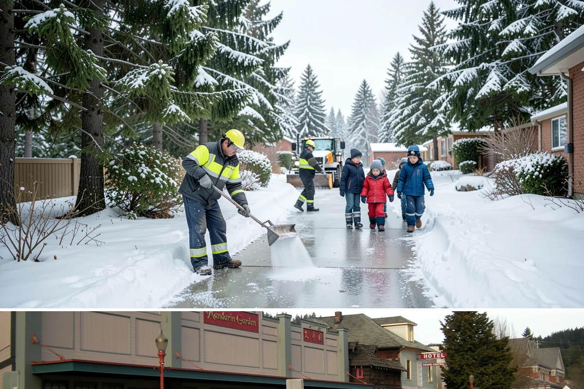 Concrete Driveway Snow Removal in Issaquah, King County, WA - Concrete driveway care matters most during repeated freeze-thaw spells in midwinter.