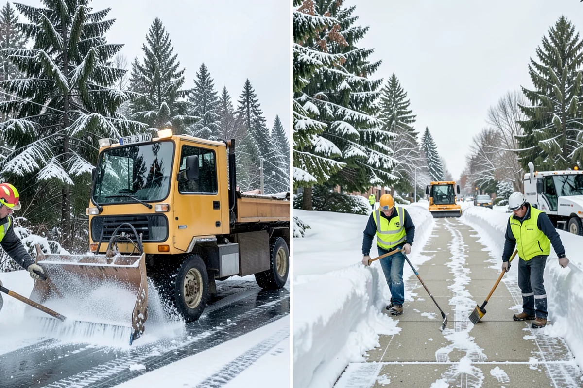 Concrete Driveway Snow Removal in Kenmore, King County, WA - We clear snow before meltwater soaks the slab