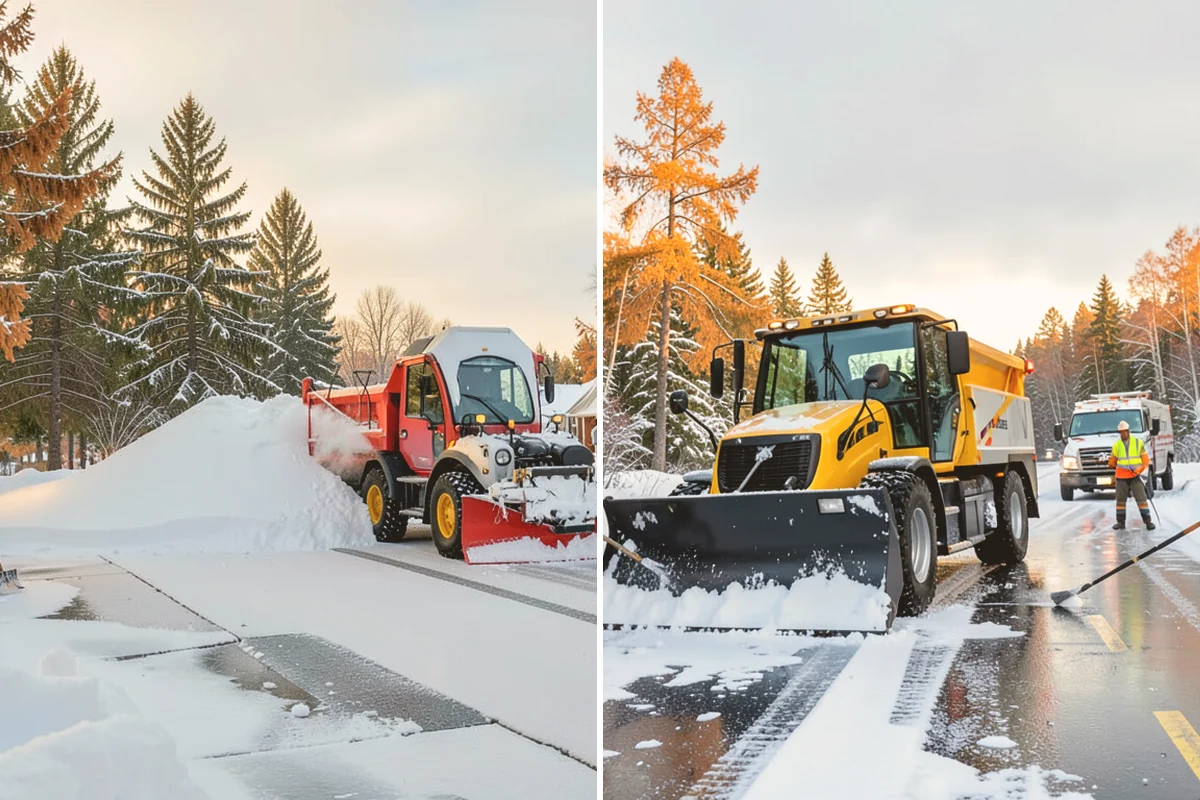 Concrete Driveway Snow Removal in Kirkland, King County, WA - We clear snow before meltwater soaks the slab
