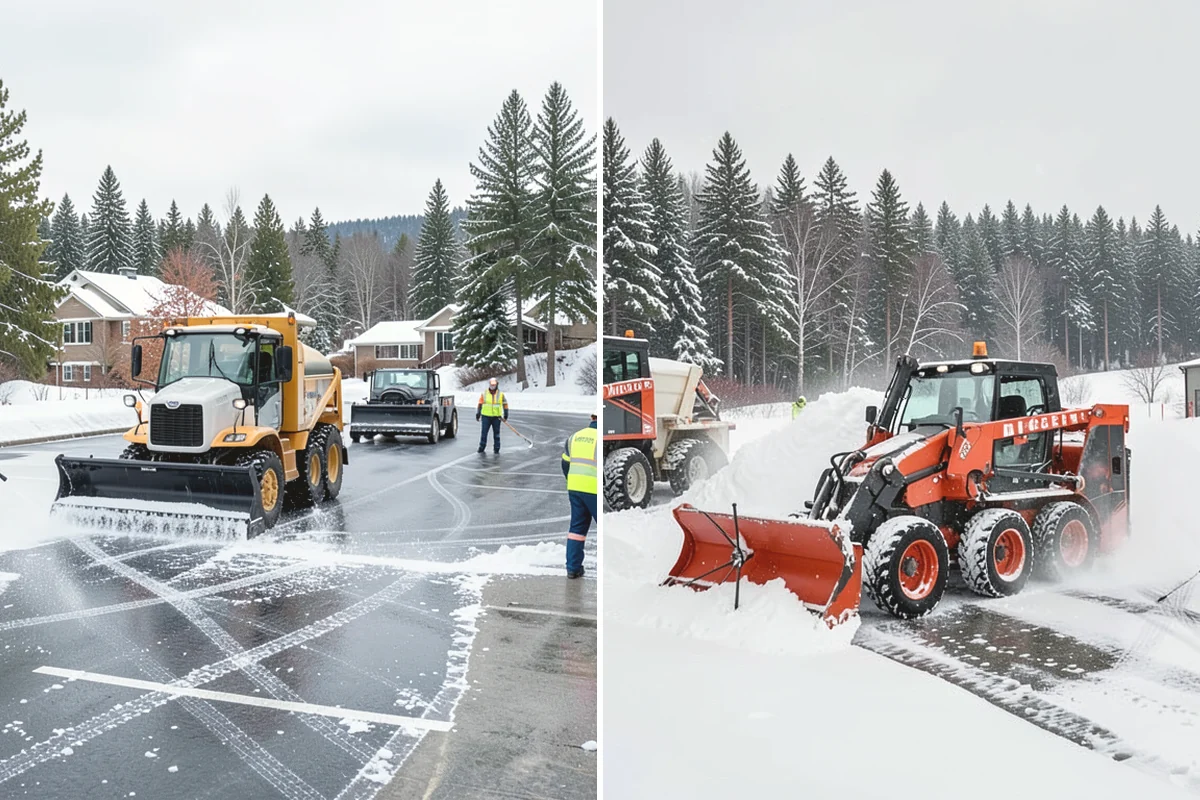 Concrete Driveway Snow Removal in La Conner, Skagit County, WA - We clear snow before meltwater soaks the slab