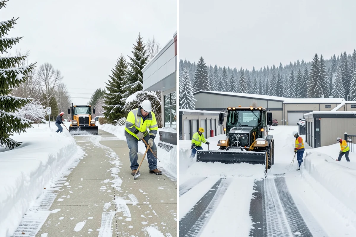 Concrete Driveway Snow Removal in Lyman, Skagit County, WA - We clear snow before meltwater soaks the slab