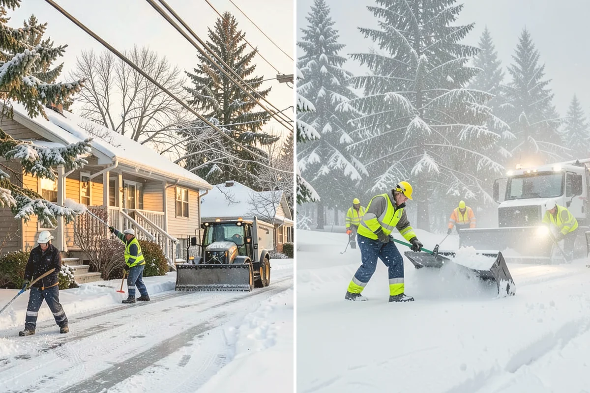 Concrete Driveway Snow Removal in Lynnwood, Snohomish County, WA - We clear snow before meltwater soaks the slab