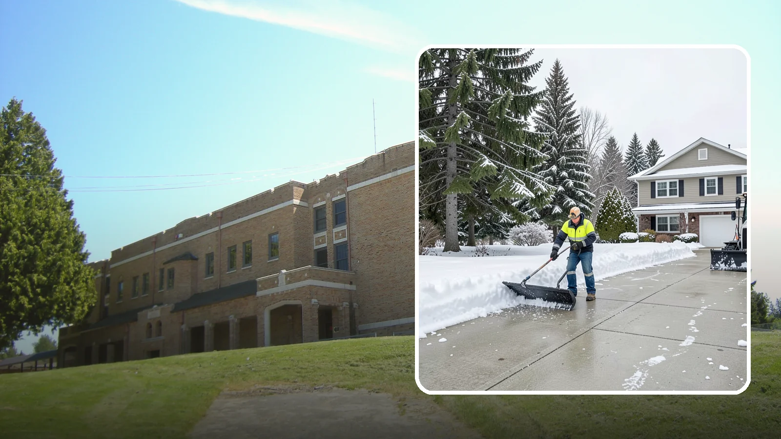 Concrete Driveway Snow Removal in Maple Valley, King County, WA - We clear concrete driveways and use deicers that protect the surface from spalling and scaling.