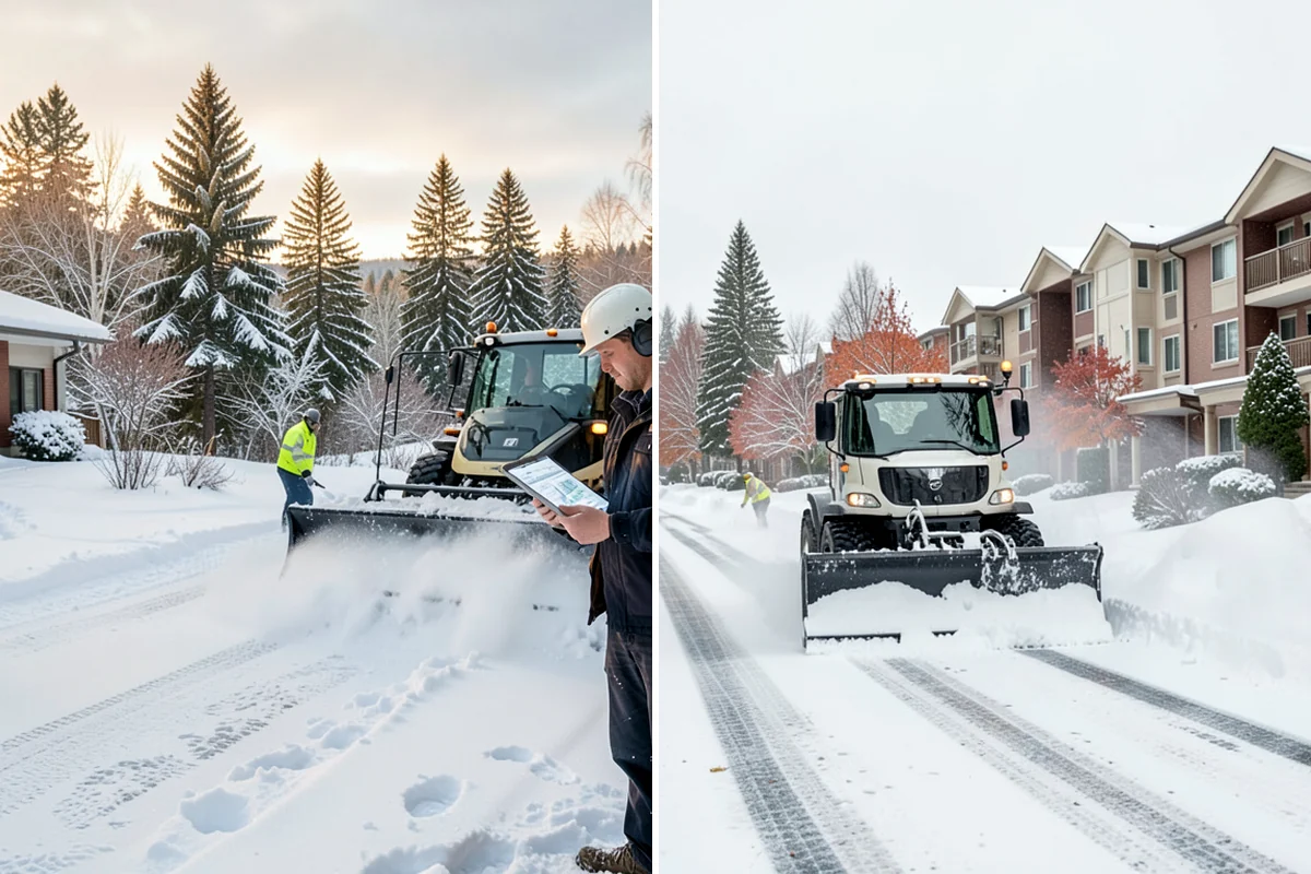 Concrete Driveway Snow Removal in Maple Valley, King County, WA - We clear snow before meltwater soaks the slab
