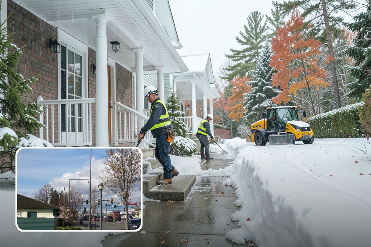 Concrete Driveway Snow Removal in Marysville, Snohomish County, WA - Prompt clearing to limit water intrusion