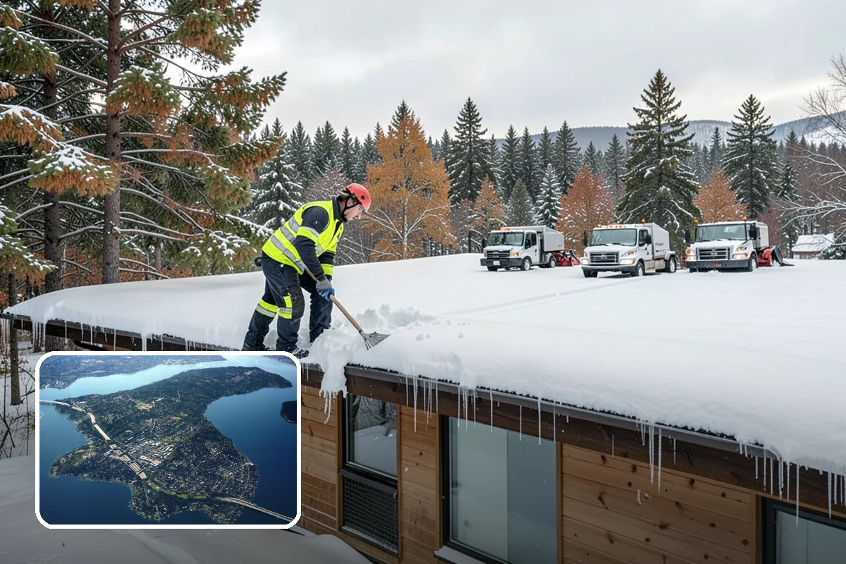 Concrete Driveway Snow Removal in Mercer Island, King County, WA - Prompt clearing to limit water intrusion