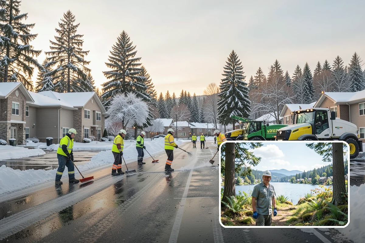 Concrete Driveway Snow Removal in Milton, King County, WA - Prompt clearing to limit water intrusion