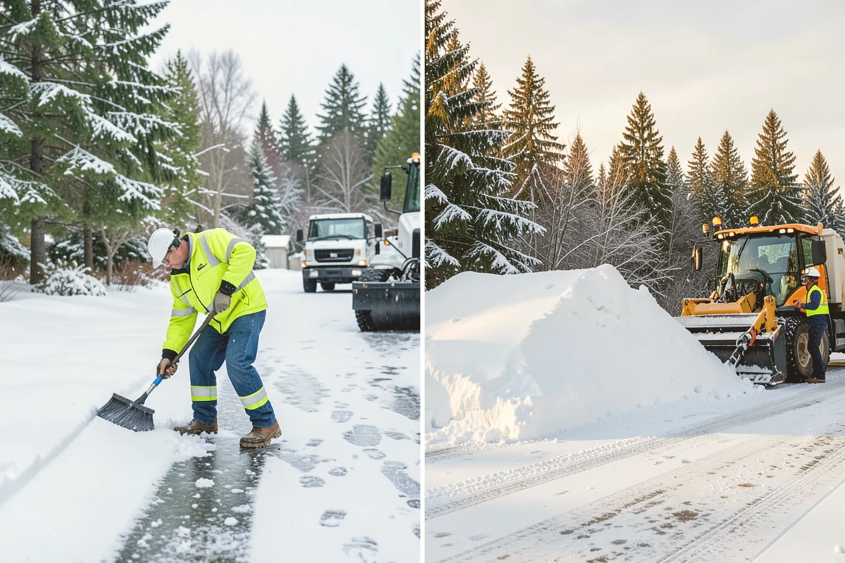 Concrete Driveway Snow Removal in Milton, King County, WA - We clear snow before meltwater soaks the slab