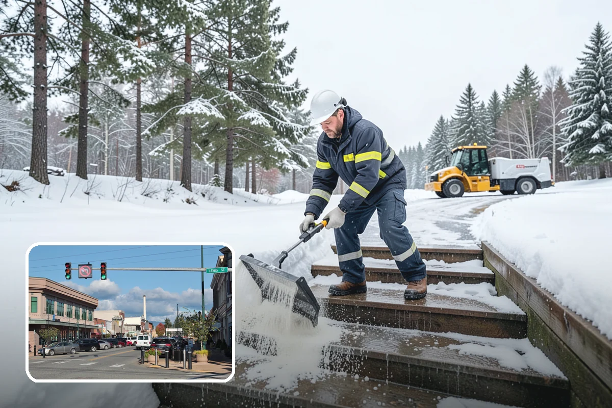 Concrete Driveway Snow Removal in Monroe, Snohomish County, WA - Prompt clearing to limit water intrusion