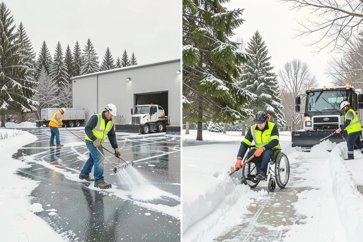Concrete Driveway Snow Removal in Mount Vernon, Skagit County, WA - We clear snow before meltwater soaks the slab