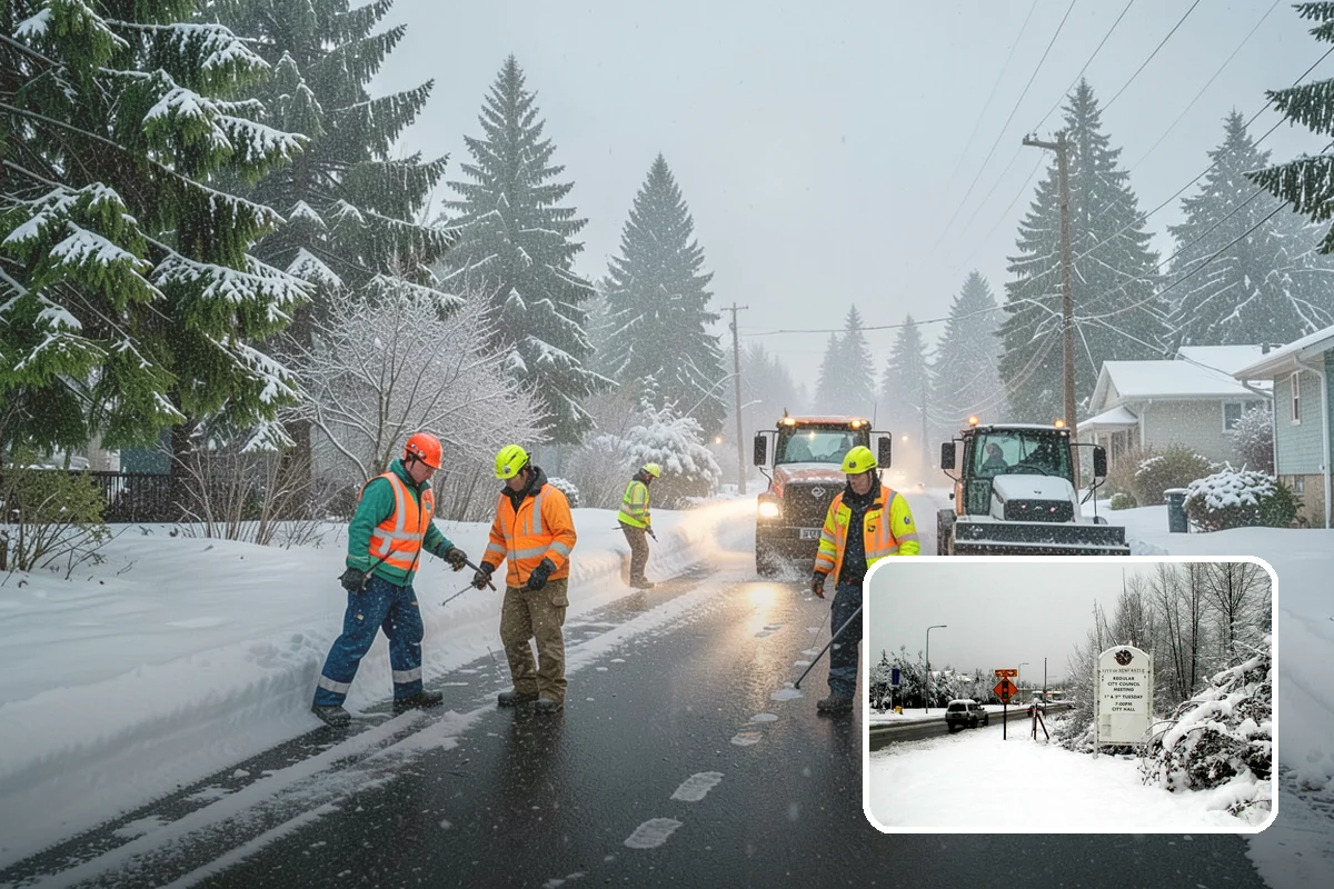 Concrete Driveway Snow Removal in Newcastle, King County, WA - Prompt clearing to limit water intrusion