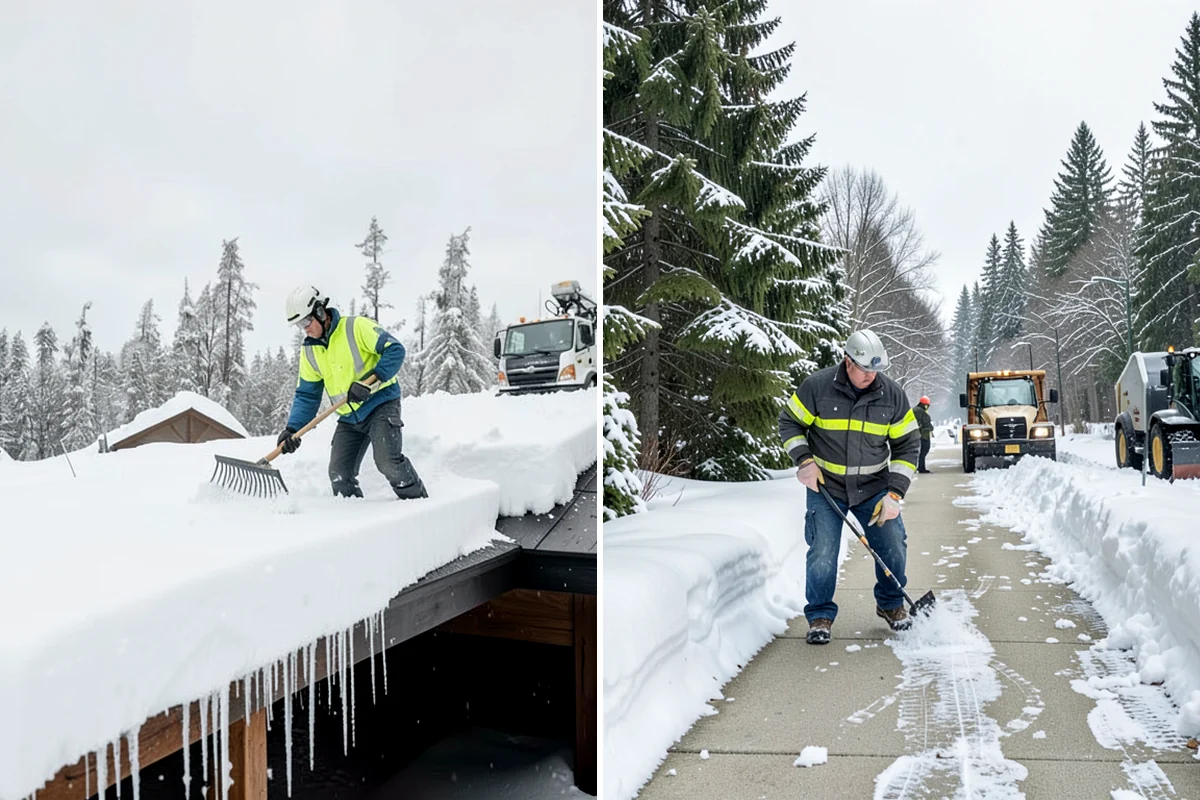 Concrete Driveway Snow Removal in Normandy Park, King County, WA - We clear snow before meltwater soaks the slab