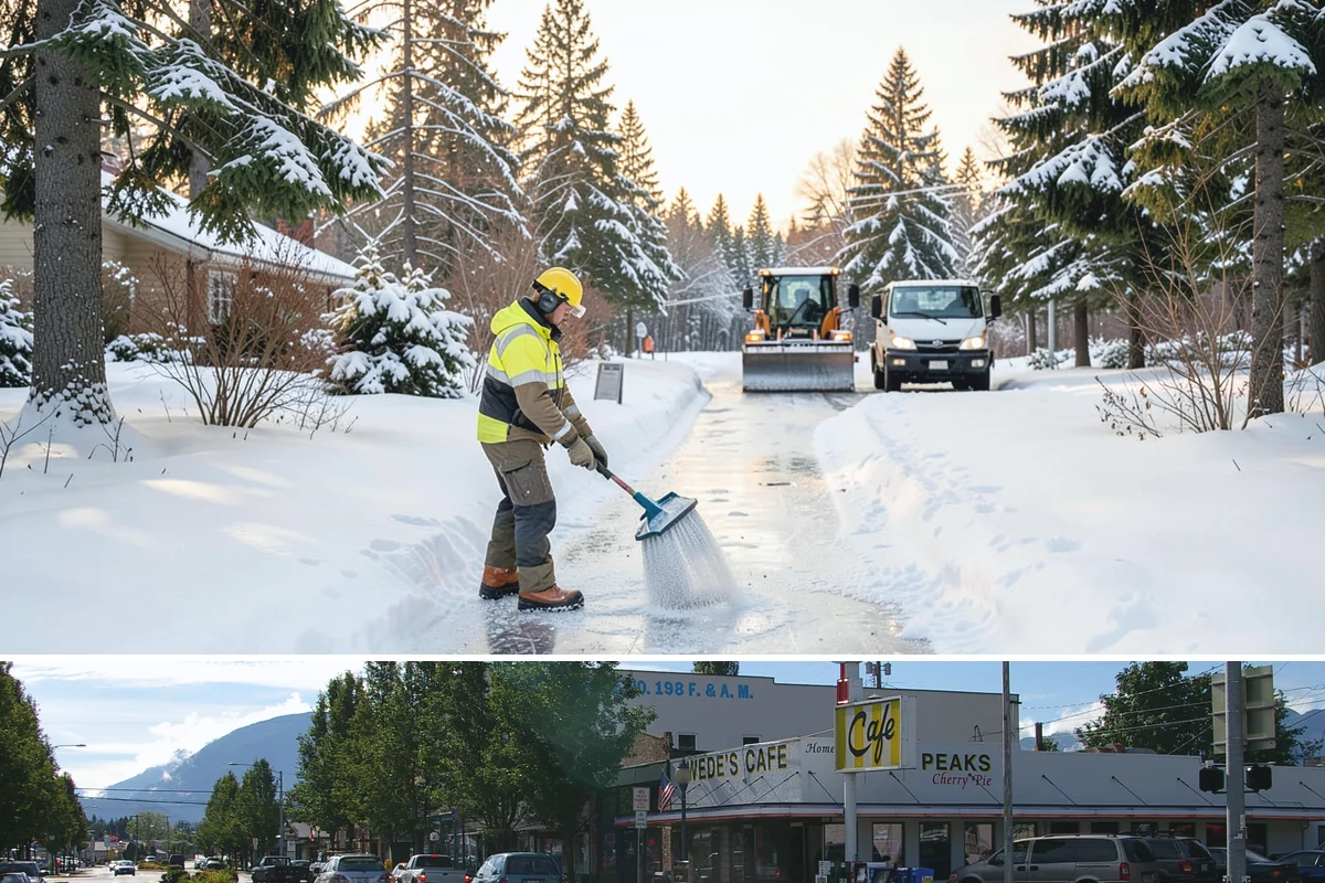 Concrete Driveway Snow Removal in North Bend, King County, WA - Concrete driveway care matters most during repeated freeze-thaw spells in midwinter.