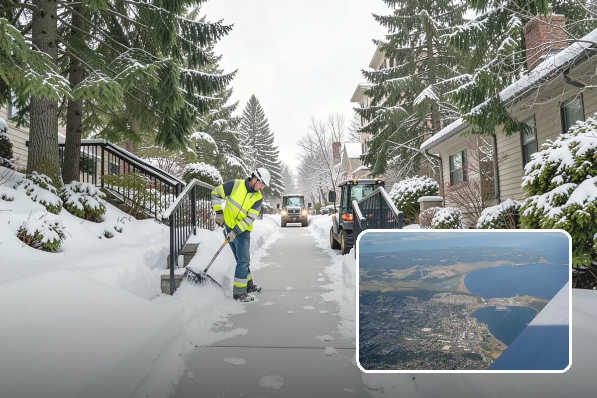 Concrete Driveway Snow Removal in Oak Harbor, Island County, WA - Prompt clearing to limit water intrusion