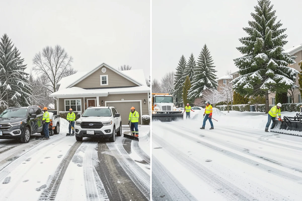 Concrete Driveway Snow Removal in Orting, Pierce County, WA - We clear snow before meltwater soaks the slab