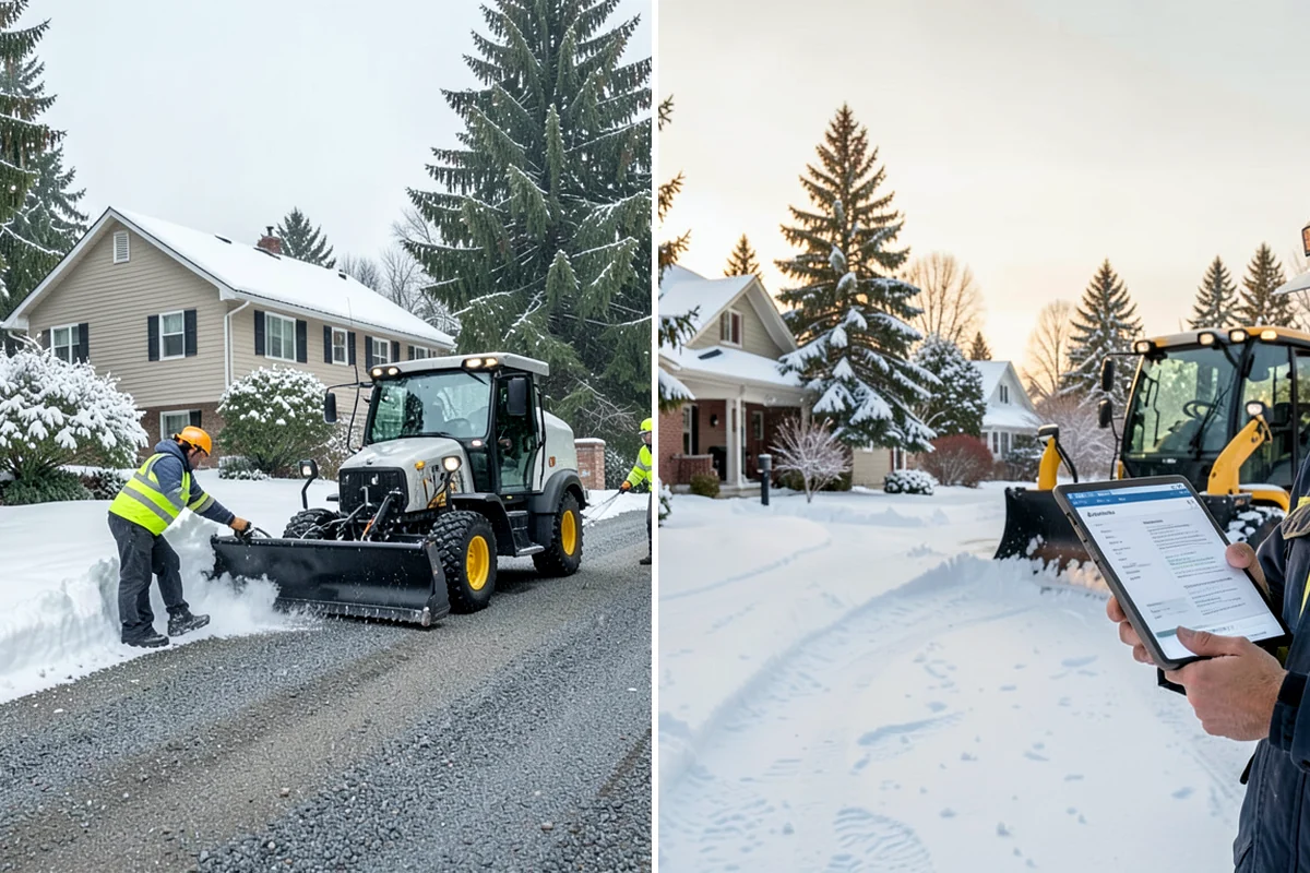 Concrete Driveway Snow Removal in Pacific, King County, WA - We clear snow before meltwater soaks the slab