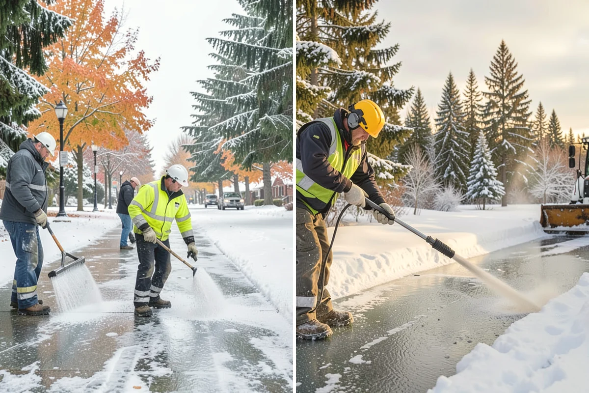 Concrete Driveway Snow Removal in Ruston, Pierce County, WA - We clear snow before meltwater soaks the slab