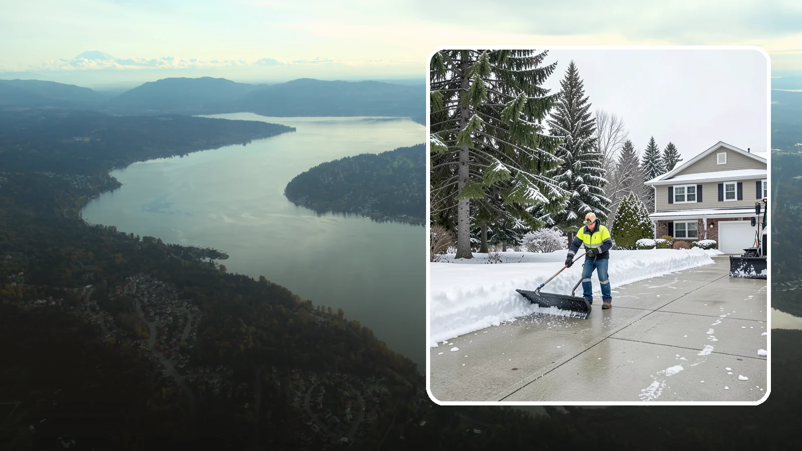Concrete Driveway Snow Removal in Sammamish, King County, WA - We clear concrete driveways and use deicers that protect the surface from spalling and scaling.