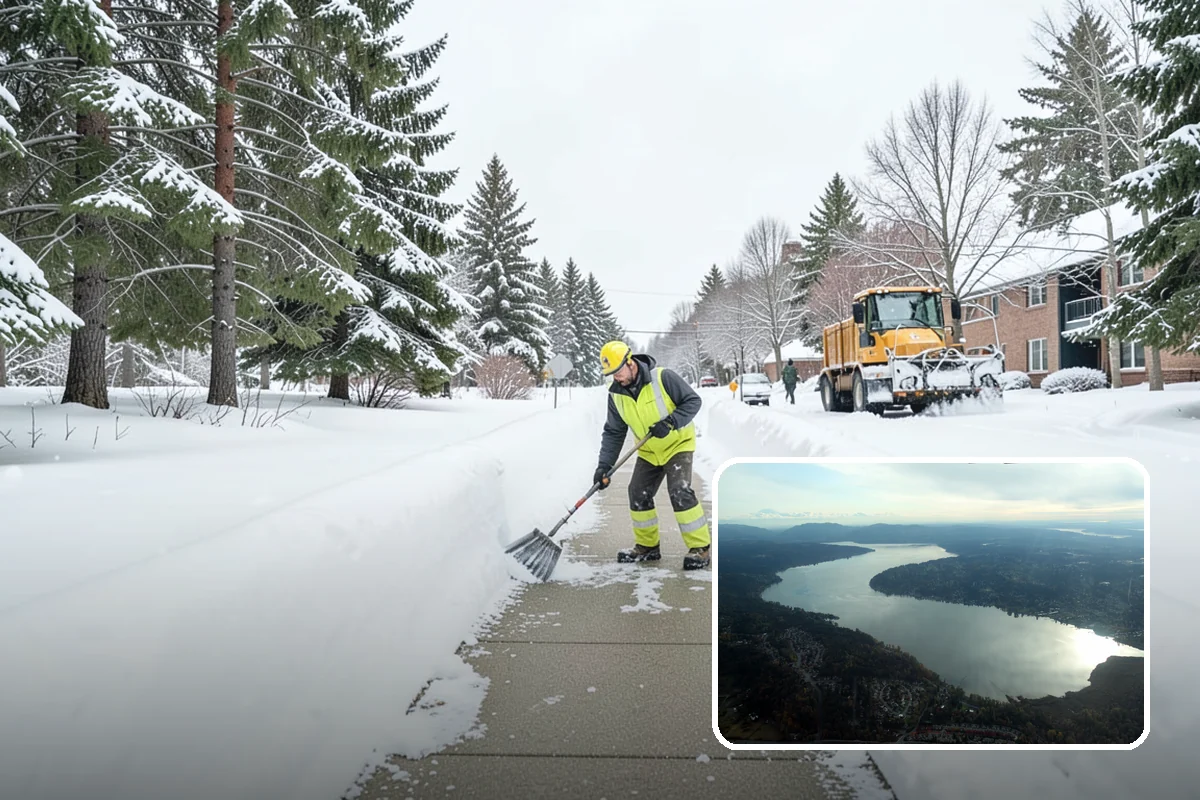 Concrete Driveway Snow Removal in Sammamish, King County, WA - Prompt clearing to limit water intrusion