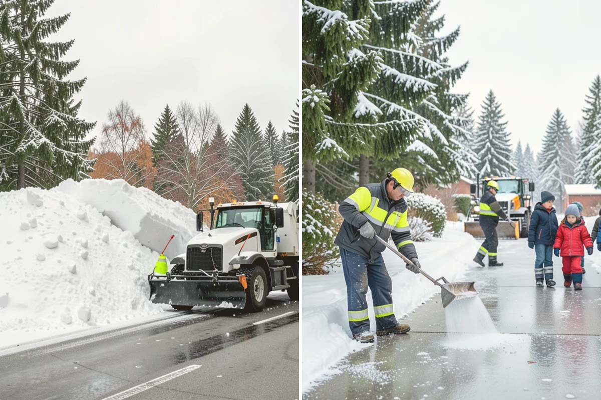 Concrete Driveway Snow Removal in Sammamish, King County, WA - We clear snow before meltwater soaks the slab