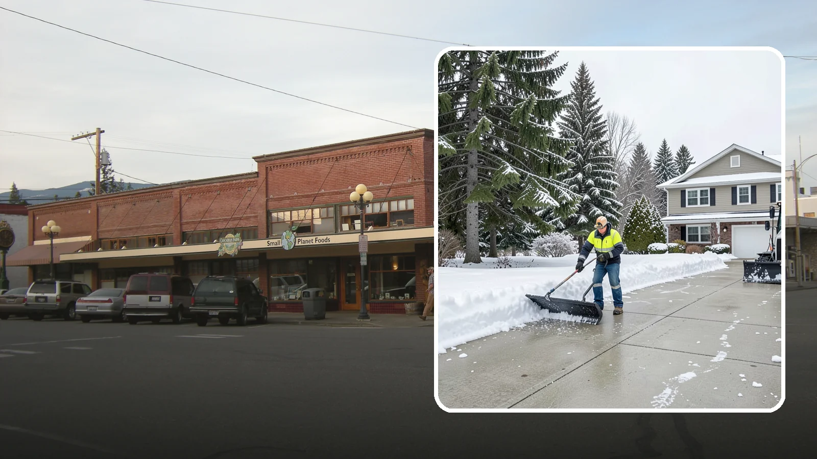 Concrete Driveway Snow Removal in Sedro-Woolley, Skagit County, WA - We clear concrete driveways and use deicers that protect the surface from spalling and scaling.
