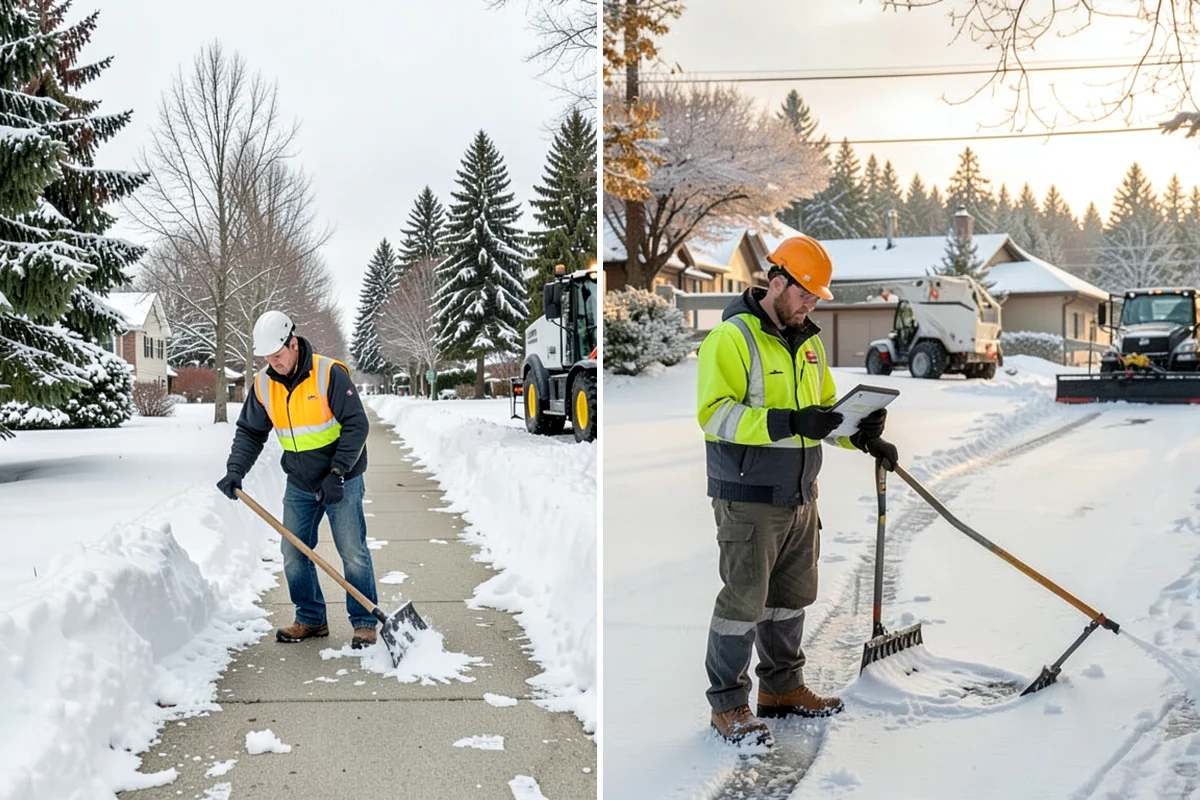Concrete Driveway Snow Removal in Sedro-Woolley, Skagit County, WA - We clear snow before meltwater soaks the slab