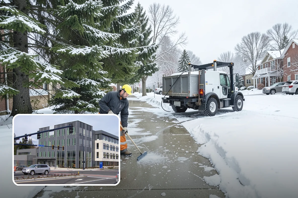 Concrete Driveway Snow Removal in Shoreline, King County, WA - Prompt clearing to limit water intrusion