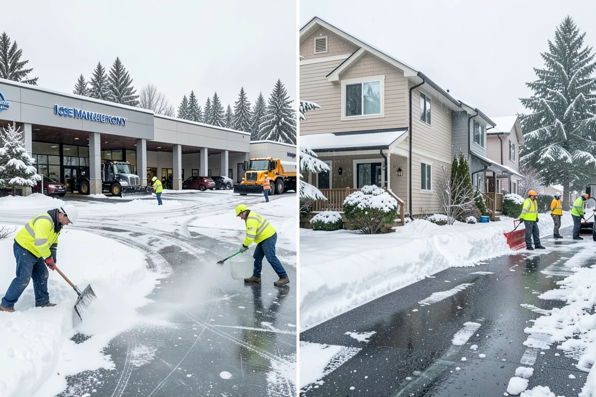 Concrete Driveway Snow Removal in Shoreline, King County, WA - We clear snow before meltwater soaks the slab