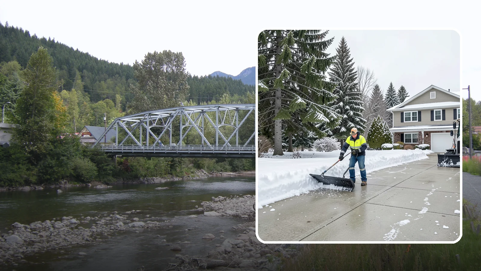 Concrete Driveway Snow Removal in Skykomish, King County, WA - We clear concrete driveways and use deicers that protect the surface from spalling and scaling.