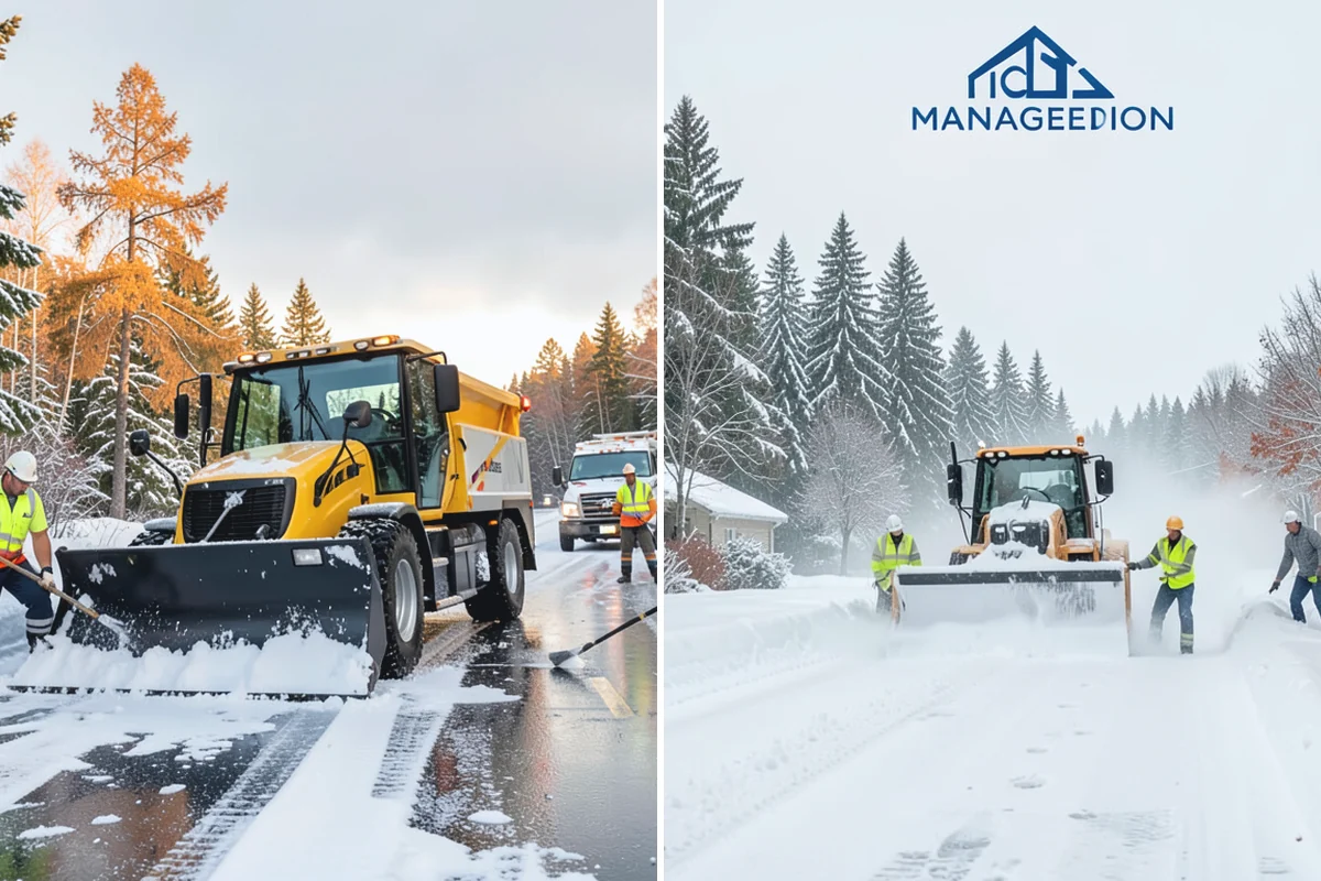 Concrete Driveway Snow Removal in South Prairie, Pierce County, WA - We clear snow before meltwater soaks the slab