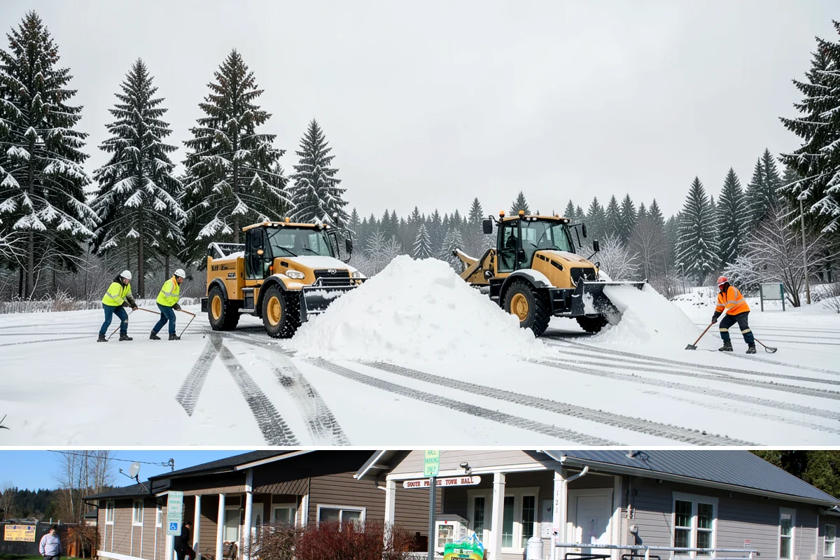 Concrete Driveway Snow Removal in South Prairie, Pierce County, WA - Concrete driveway care matters most during repeated freeze-thaw spells in midwinter.