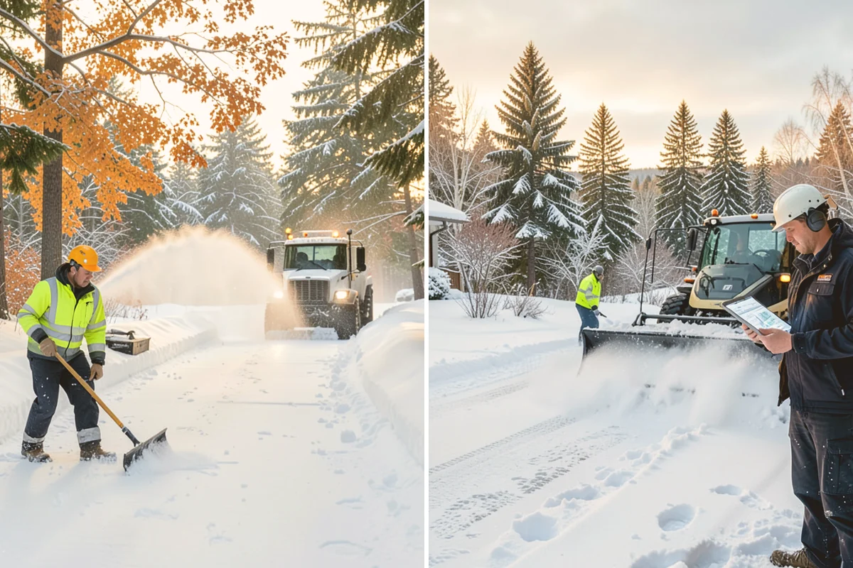 Concrete Driveway Snow Removal in Stanwood, Snohomish County, WA - We clear snow before meltwater soaks the slab